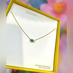 Kendra Scott Jensen Birthstone Necklace May/Emerald NWT